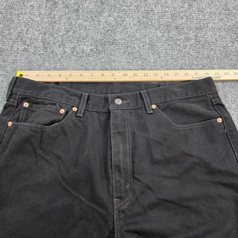 Levi's 505 Regular Fit Jeans Mens W38 L30 Black Denim Classic Casual‎